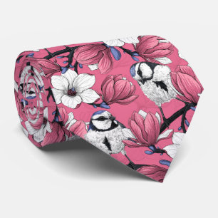 Cravate Heure du printemps en rose