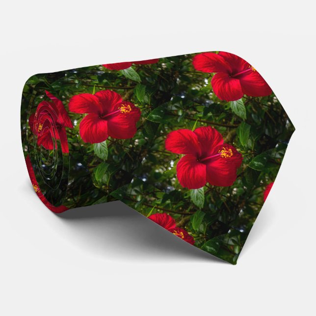 Cravate "Hibiscus Chanceux" (Roulé)