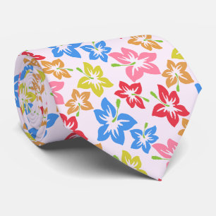Cravate Hibiscus Coloré, Motif Des Fleurs