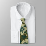 Cravate Hibiscus floral épopé Hawaïen imprimé recto verso<br><div class="desc">Turquoise,  kaki et vert olive Colorway.  Impression vintage tropicale inspirée des chemises aloha des années soixante et soixante-dix. Des fleurs d'hibiscus de taille épopée créent ce motif tropical. Ces dessins sont présentés de plusieurs couleurs.</div>
