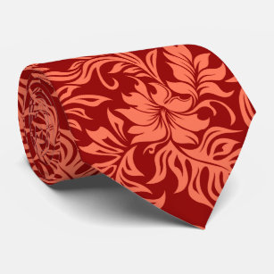 Cravate Hibiscus Hawaï de Waikiki Imprimé à deux côtés