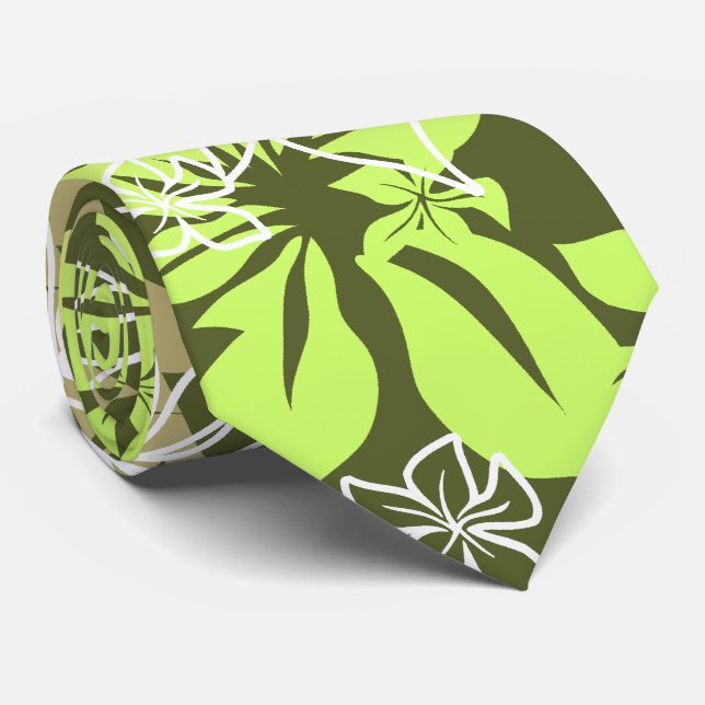 Cravate Hibiscus Hawaii Necktie (Roulé)