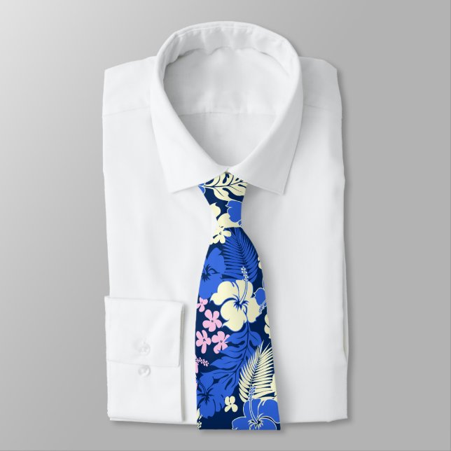 Cravate Hibiscus Hawaiian de Kona Bay Aloha Chemise Imprim (Attaché)