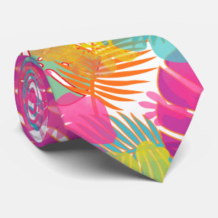 Cravate Hibiscus rose de PixDezines/forêt tropicale