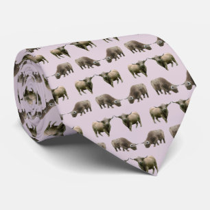 Cravate Highland Cow Frenzy Tie Double Face (Rose Poussiér