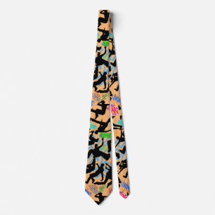 Cravate HipHop 50. Danse Motif. L Orange BG