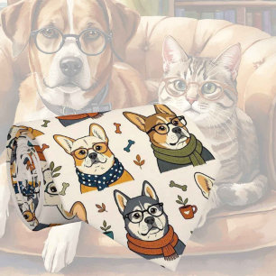 Cravate Hipster Faux Soie Gentleman Chiens Stylés