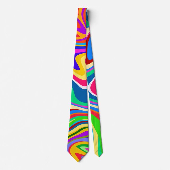 Cravate Hipster Super Retro Rainbow Surface Motif (Devant)