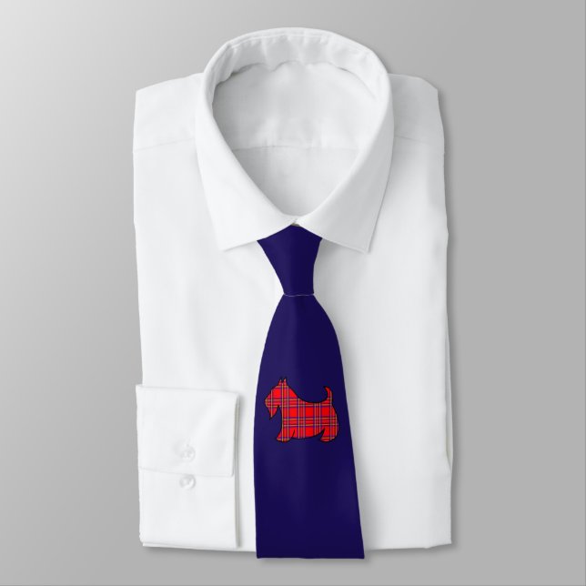 Cravate Holiday Scottish Terrier Tie (Attaché)