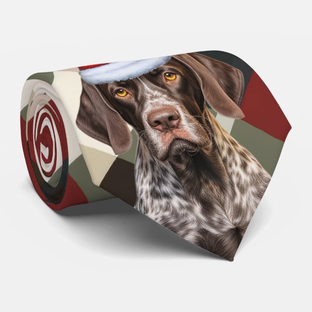Cravate Holiday Shorthair Pointer Dog Plaid Christmas (Roulé)