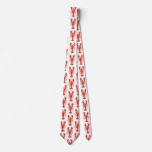 Cravate Homard polygonal rouge