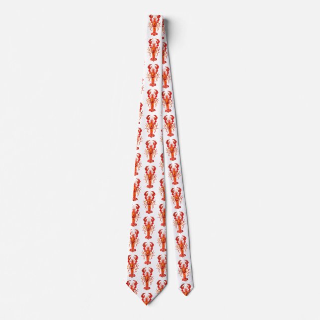 Cravate Homard polygonal rouge (Devant)