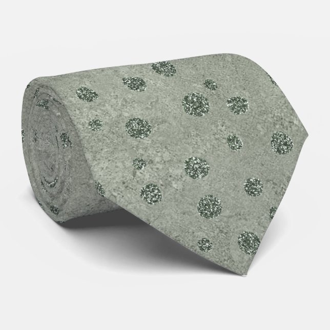 Cravate Homme Sage Vert Velours Couleur avec Parti (Roulé)