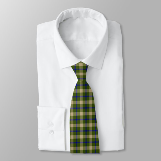 Cravate Homme vert jaune et bleu plaid (Attaché)