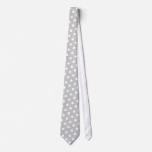 Cravate Hommes Polka Dot Gris & Blanc