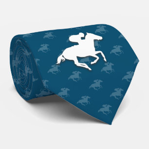 Cravate Horseman Galloping   Cadeaux Sports Bleus Océan