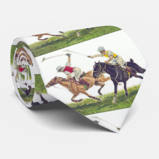 Cravate Horses Polo Players Print Necktie