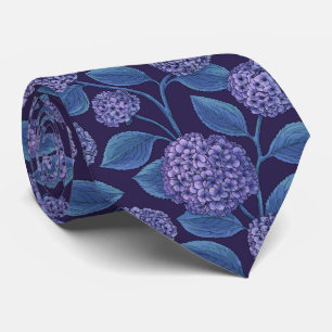 Cravate Hortensia en violet et bleu