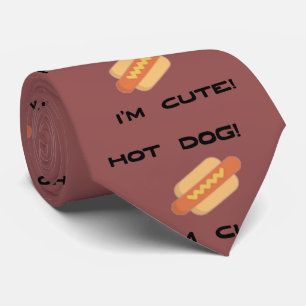 Cravate Hot Dog Je suis mignon