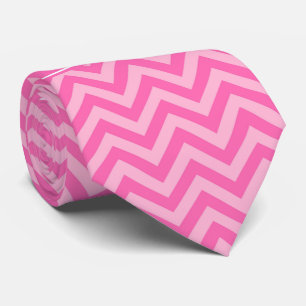 Cravate Hot Pink #2 Cotton Candy LG Chevron Nom Monogram