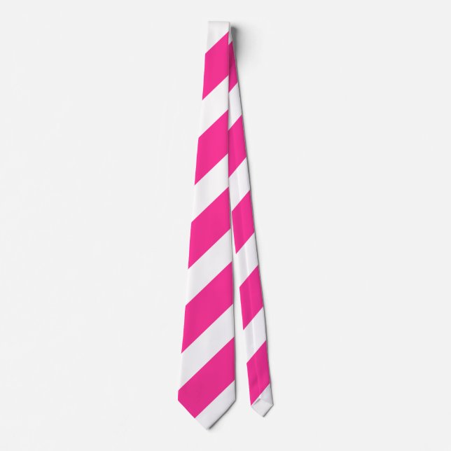 Cravate Hot Pink and White Stripes (Devant)