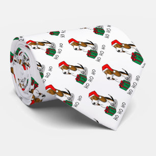 Cravate Hound de Noël Père Noël Basset (trois couleurs 1)