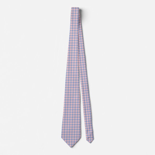 Cravate Houndstooth Pastel Pink et Sky Blue (Devant)