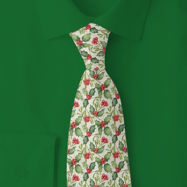 Cravate Houx de Noël & Gui (Créateur téléchargé)
