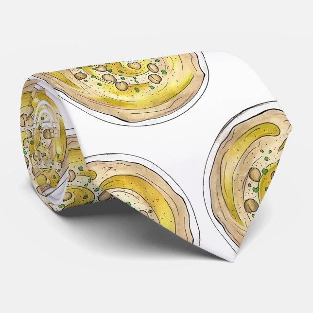 Cravate Hummus Houmous Pois Chickpeas Méditerranéen Plongé (Roulé)