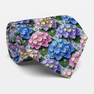 Cravate Hydrangeas & Diamonds   Collier de mariage et d'év