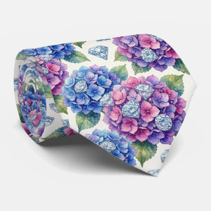 Cravate Hydrangeas & Diamonds   Collier de mariage et d'év