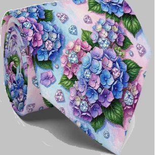 Cravate Hydrangeas & Diamonds   Collier de mariage et d'év
