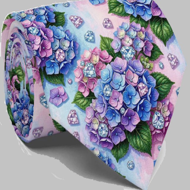Cravate Hydrangeas & Diamonds | Collier de mariage et d'év (Créateur téléchargé)