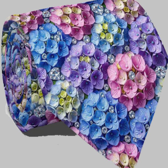 Cravate Hydrangeas & Diamonds | Collier de mariage et d'év (Créateur téléchargé)