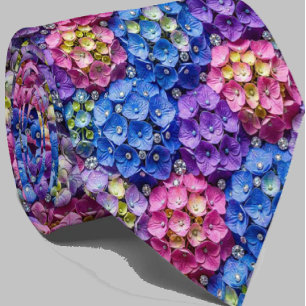 Cravate Hydrangeas & Diamonds Collier de mariage et d'év