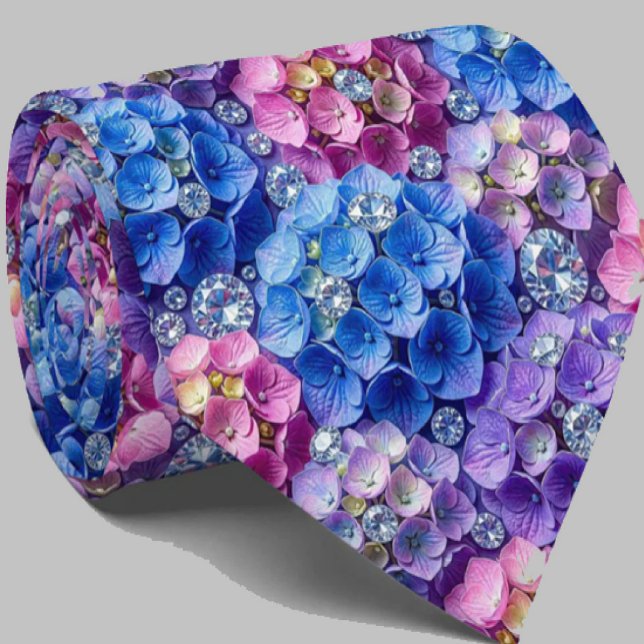 Cravate Hydrangeas & Diamonds | Collier de mariage et d'év (Créateur téléchargé)