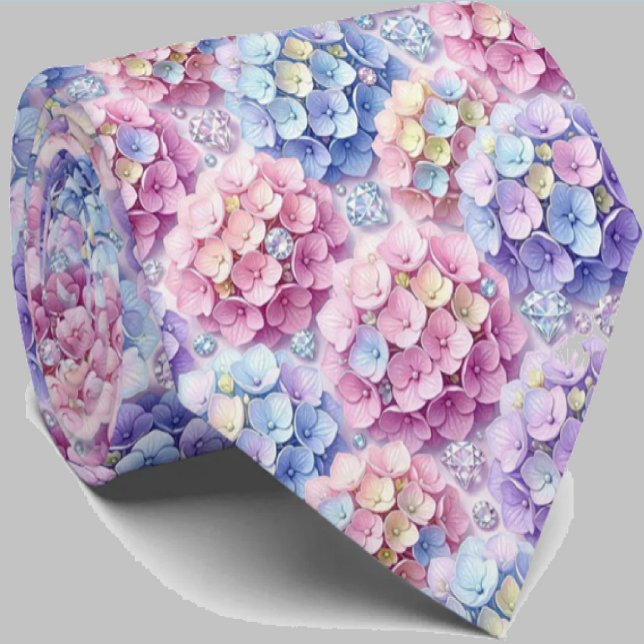Cravate Hydrangeas & Diamonds | Collier de mariage et d'év (Créateur téléchargé)