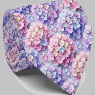 Cravate Hydrangeas & Diamonds Collier de mariage et d'év