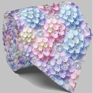 Cravate Hydrangeas & Diamonds Collier de mariage et d'év