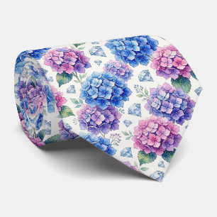 Cravate Hydrangeas & Diamonds Collier de mariage et d'év