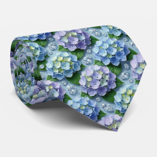 Cravate Hydrangeas & Diamonds Collier de mariage et d'év