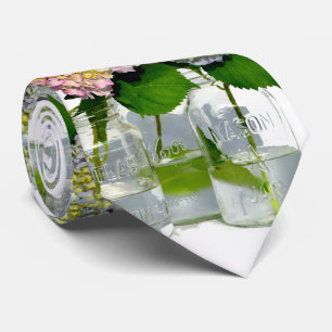 Cravate Hydrangeas et jarre de Mason