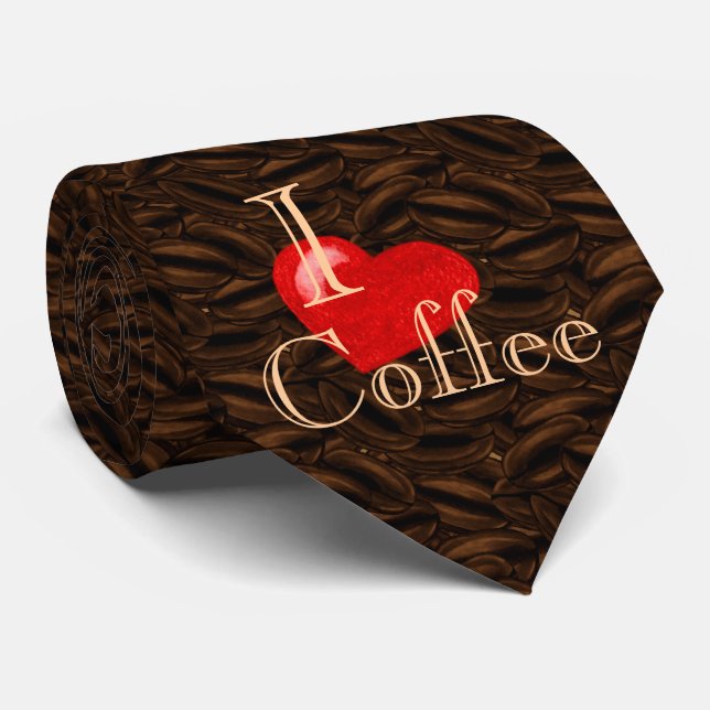Cravate I Heart Coffee (Roulé)