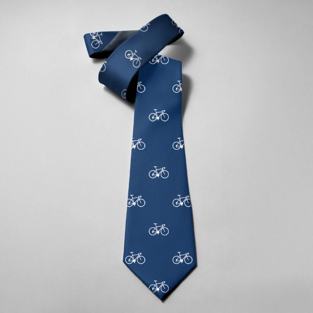 Cravate Icônes de bicyclette bleu marine (Créateur téléchargé)