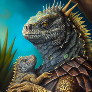 Cravate Iguana Daddy et Baby Necktie