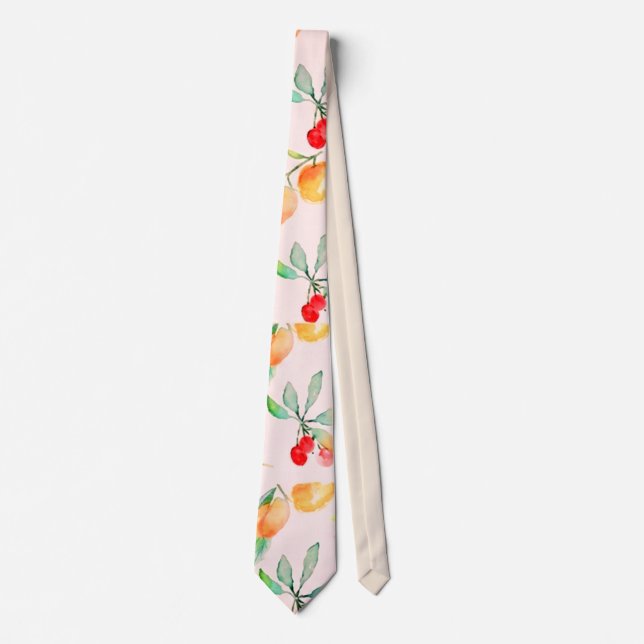Cravate Illustration botanique du jardin de fruits fantais (Devant)