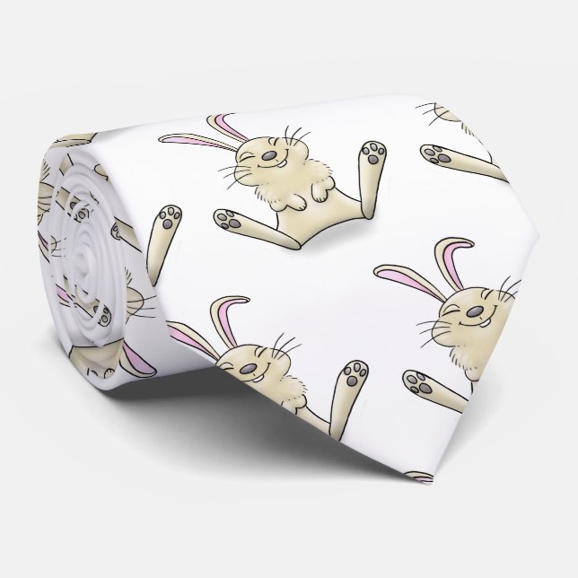 Cravate Illustration de dessin de lapin lapin mou (Roulé)