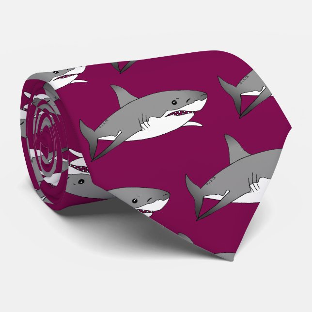 Cravate Illustration de dessin de requin cool (Roulé)