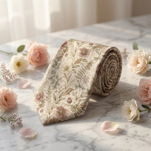 Cravate Illustration de jardin floral botanique vintage