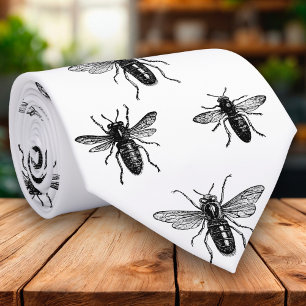 Cravate Illustration de la reine abeille et abeilles ouvri